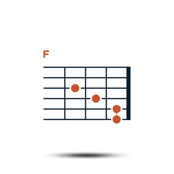 F, modèle vectoriel d'icône de diagramme d'accord de guitare de base
 - Vecteur, image