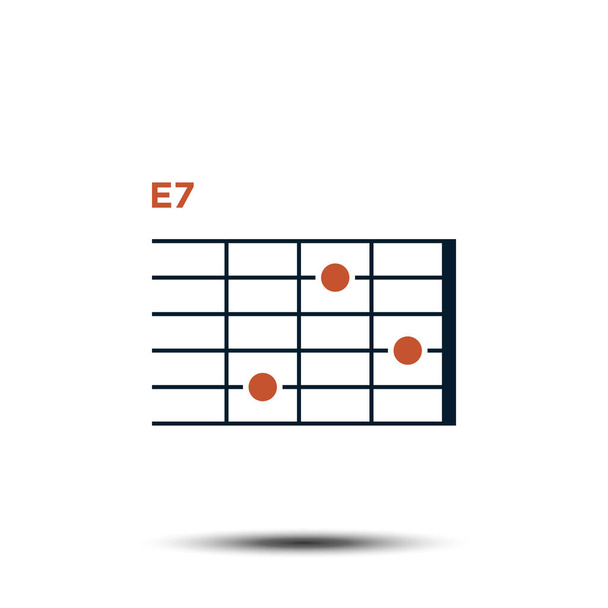 E7, Базовий гітарний акорд Піктограма Векторний шаблон
 - Вектор, зображення