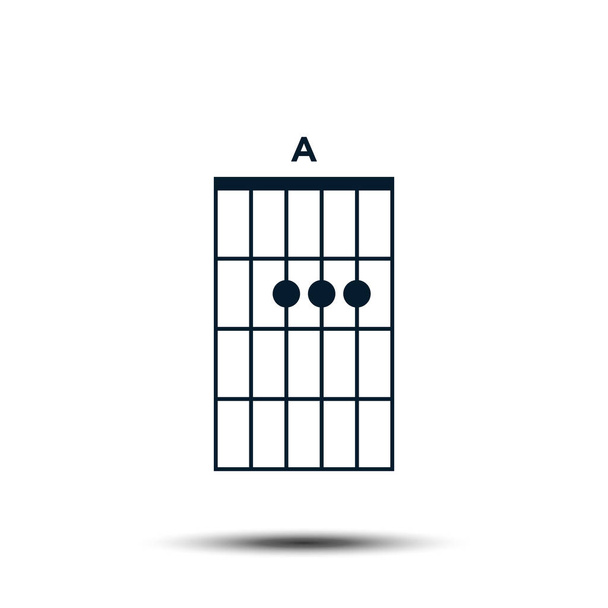 A, βασικό πρότυπο διάνυσμα διαγραμμάτων χορδών κιθάρας - Διάνυσμα, εικόνα