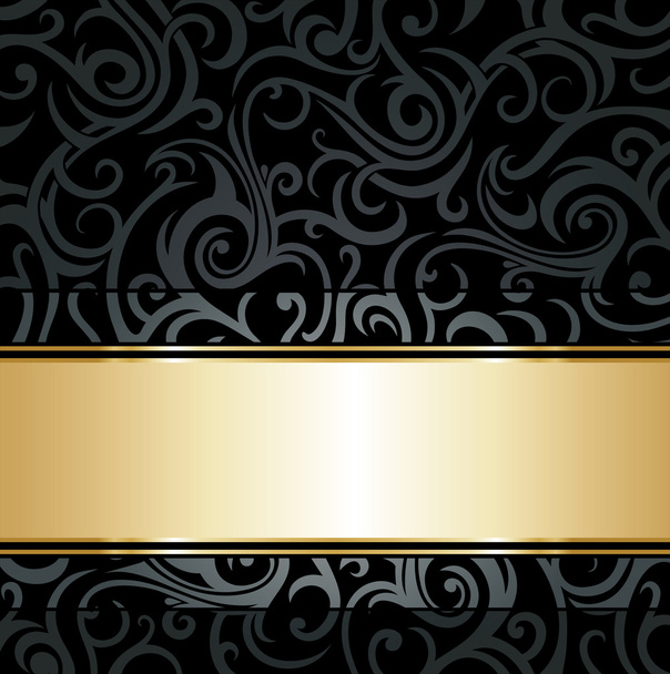 Черный роскошный винтажный фон
 - Вектор,изображение