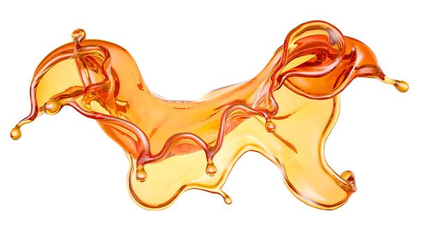Splash of orange juice. 3d illustration, 3d rendering. - Фото, зображення