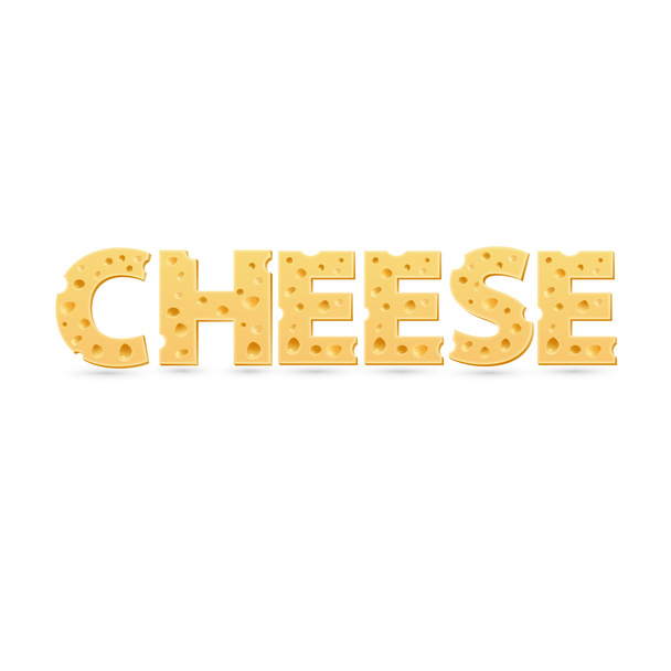 Cheese word of cheese. - Vector, afbeelding