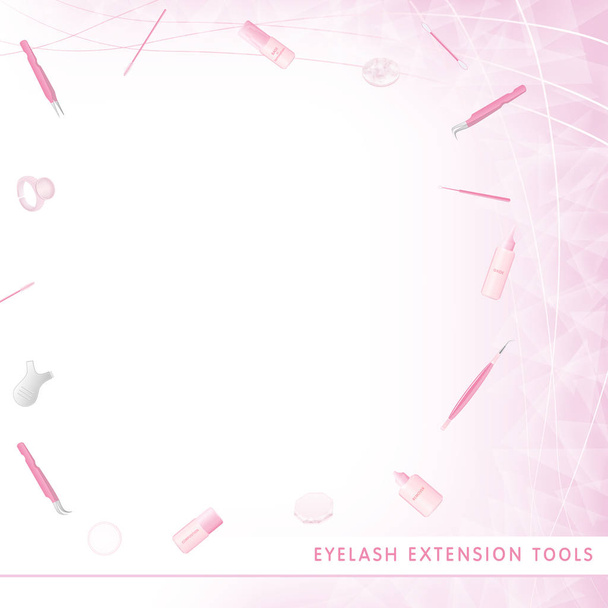 Розовый узор с элементами для ресниц
 - Вектор,изображение