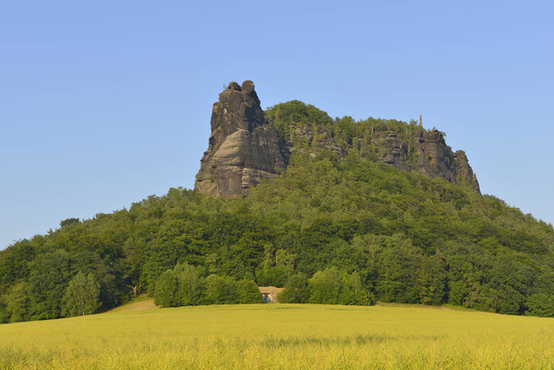 Lilienstein is a highly distinctive mountain in Saxon Switzerland, in Saxony, southeastern Germany - Фото, изображение
