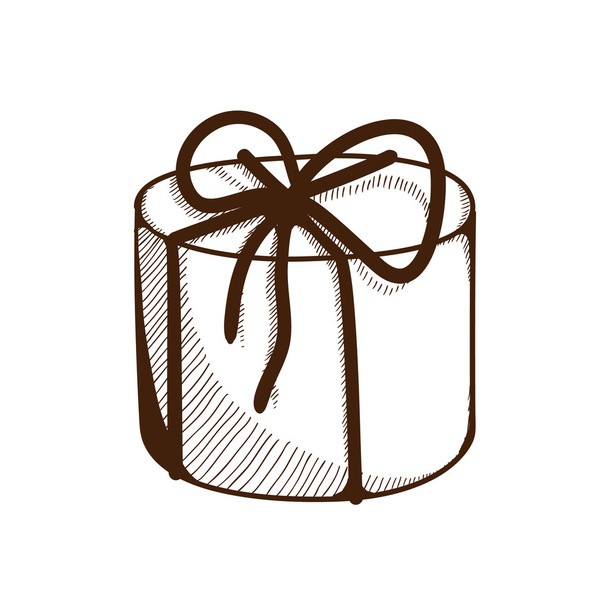 Present box with ribbon and bow. - Vector, Image