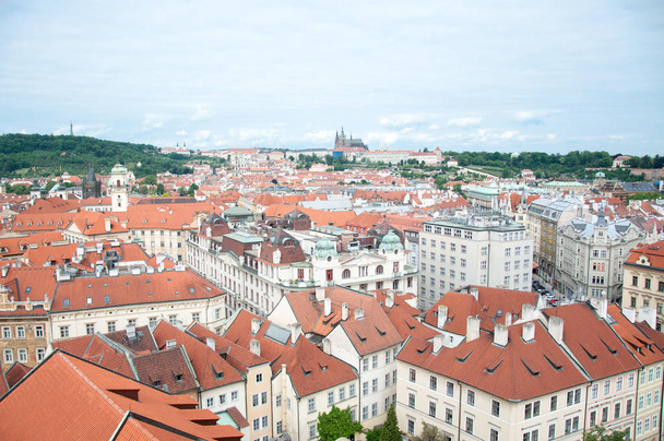 panorama of artistic Prague with a beautiful perscpective - Fotó, kép