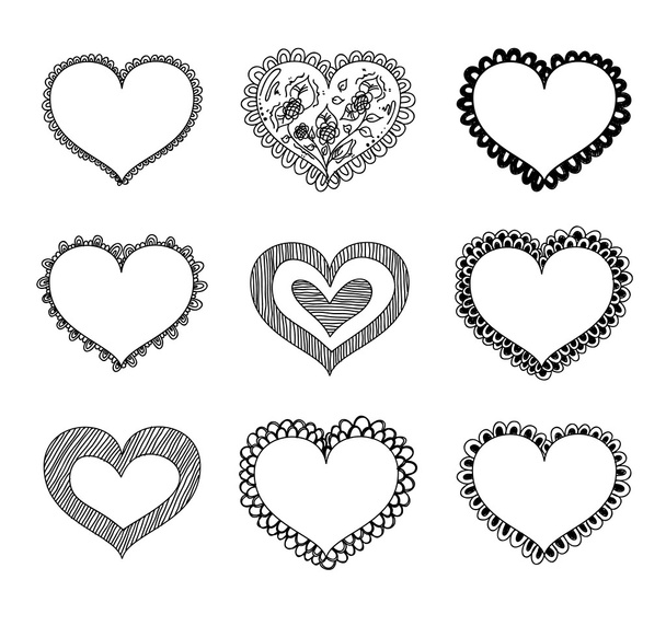 Set of valentine hearts - Διάνυσμα, εικόνα