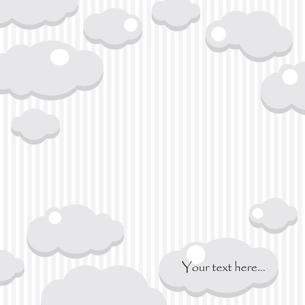 Striped background with clouds - Vector, imagen