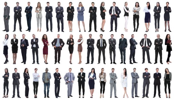 collage van een verscheidenheid aan zakenmensen die op een rij staan - Foto, afbeelding