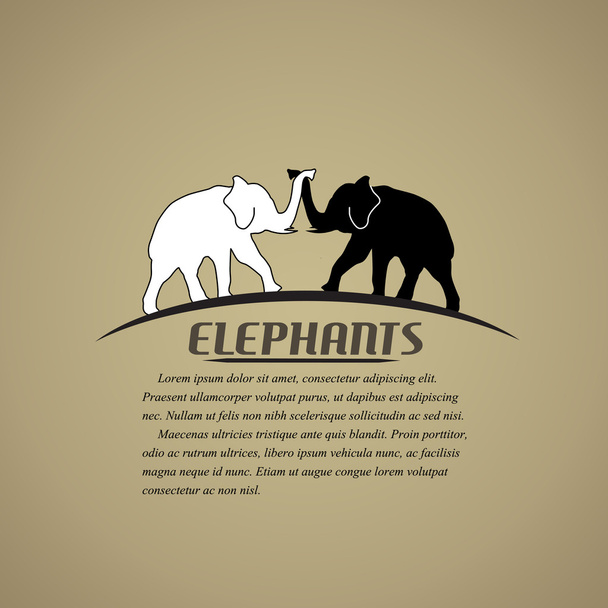 Éléphants noirs et blancs
 - Vecteur, image