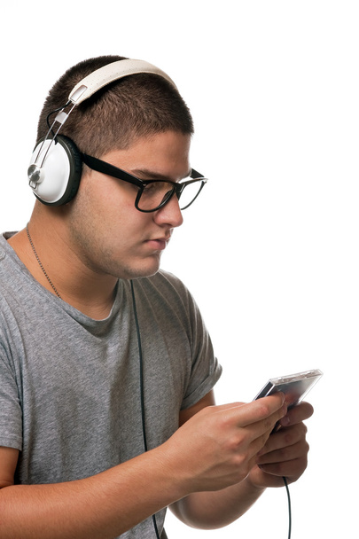 Guy Listening to Music - Foto, afbeelding