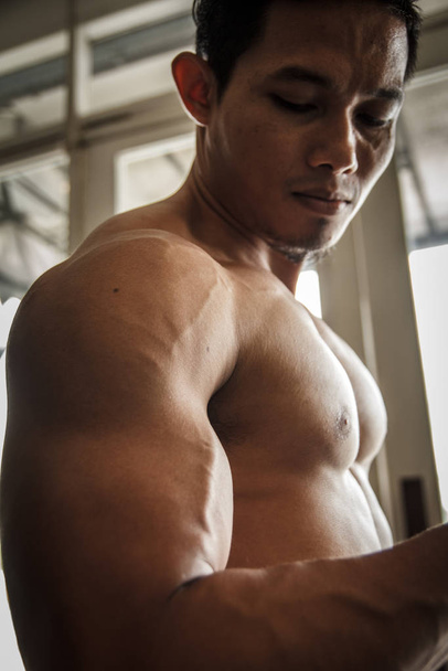 Body Builder looking his muscle - Foto, Imagem