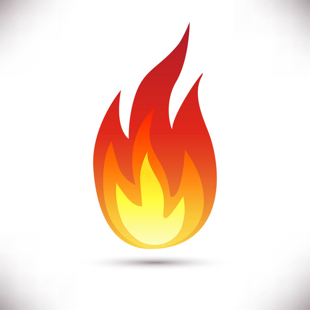 Fire flame icon isolated on white background. - Vector, Image
