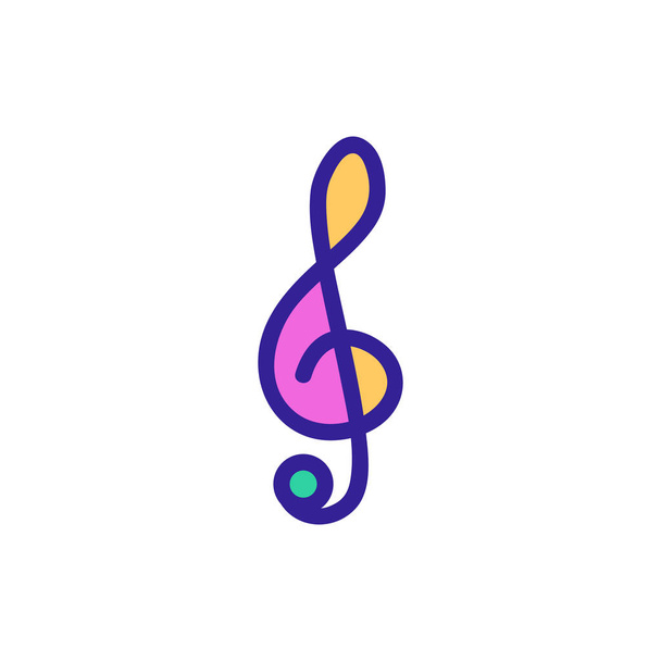Vektor ikony houslové klávesy. Izolovaný obrysový symbol ilustrace - Vektor, obrázek