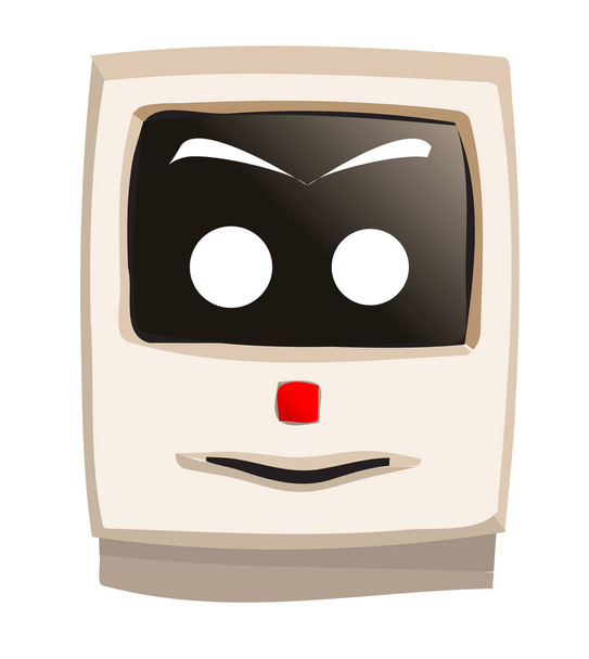 Smiling Face Beige Computer - Vector, Image