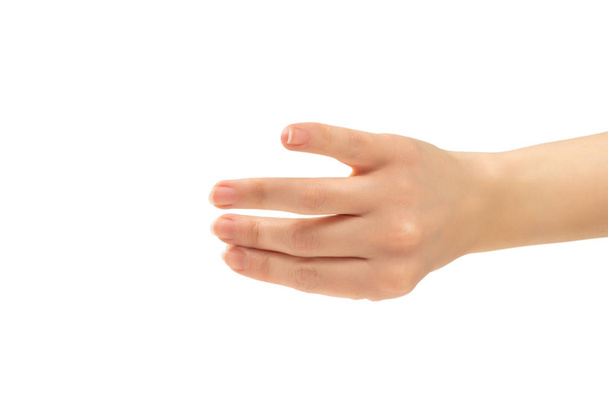 Χέρι γυναίκας απομονωμένο σε λευκό - Φωτογραφία, εικόνα