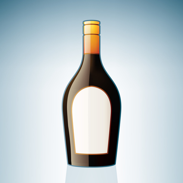 茶色のリキュールのボトル - ベクター画像