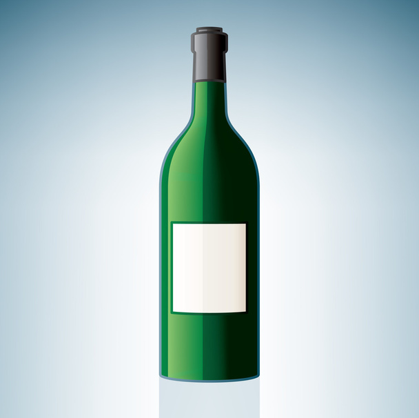 グリーンワインボトル - ベクター画像