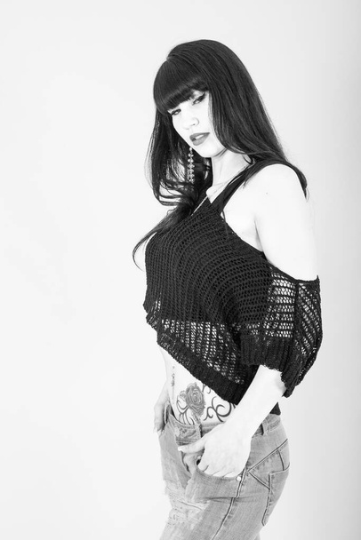 pretty model in black and white - Photo, image