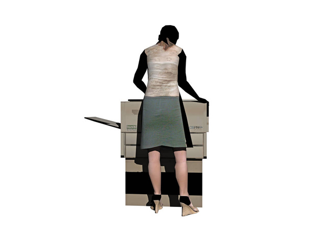 3d render of a woman standing on a white background - 写真・画像