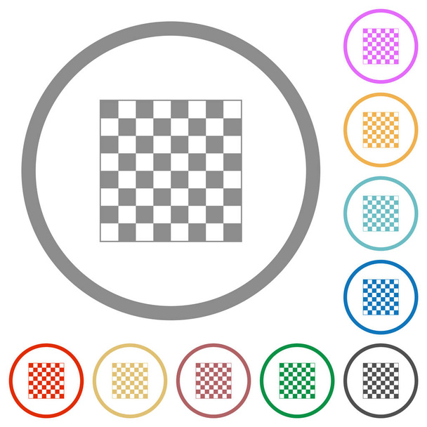 Çizgileri olan satranç tahtası düz simgeleri - Vektör, Görsel