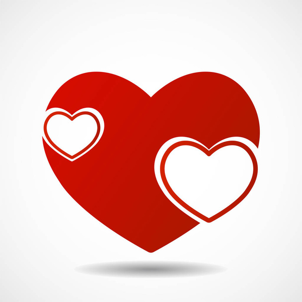 Μεγάλη κόκκινη καρδιά Αγίου Βαλεντίνου απομονώνονται σε λευκό φόντο. Σύμβολο διανύσματος - Διάνυσμα, εικόνα