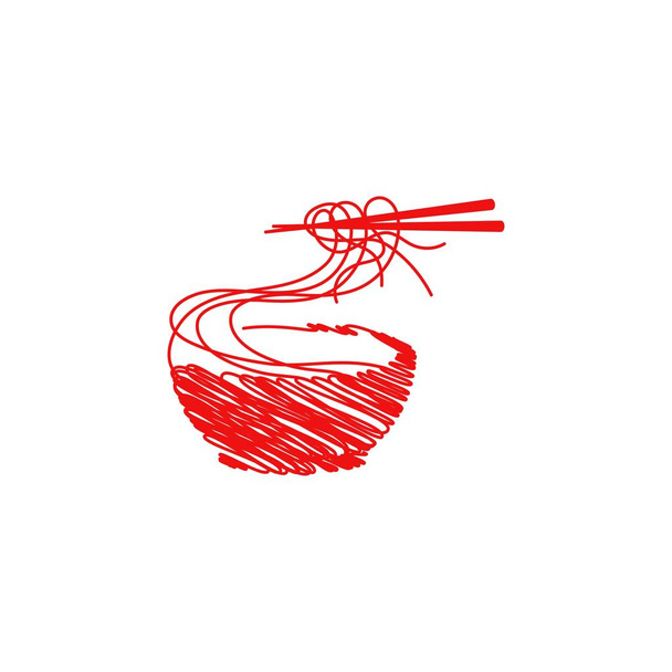 Noodles voedselteken symbool illustratie - Vector, afbeelding