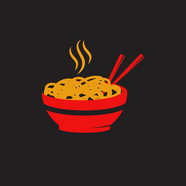 Fideos símbolo signo de comida ilustración
 - Vector, imagen