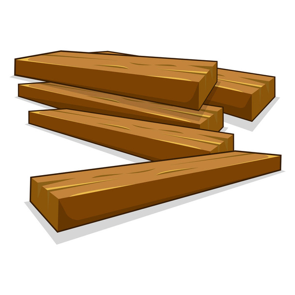houten planken geïsoleerde illustratie op witte achtergrond - Vector, afbeelding