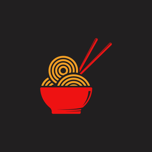 Nouilles illustration de symbole de signe alimentaire
 - Vecteur, image