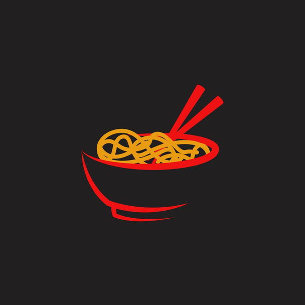 Noodles voedselteken symbool illustratie - Vector, afbeelding