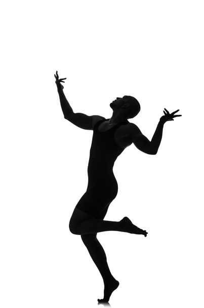siluetti mies tanssija eristetty valkoinen
 - Valokuva, kuva