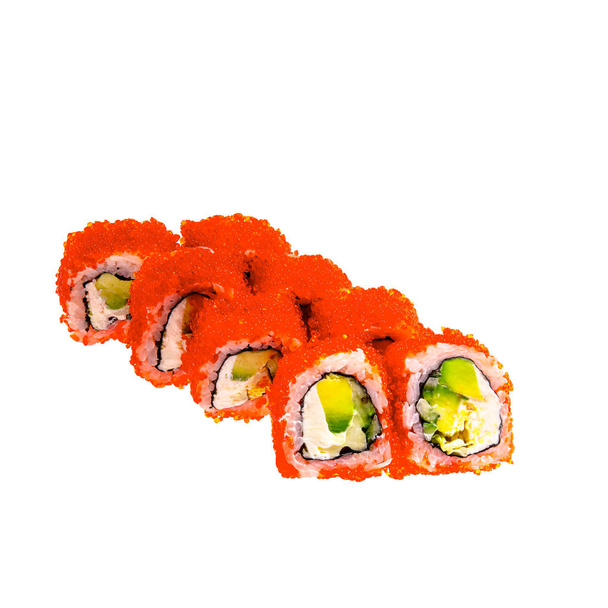 Japanese Sushi isolated on white background. Close up. Studio photo. - Foto, Imagem