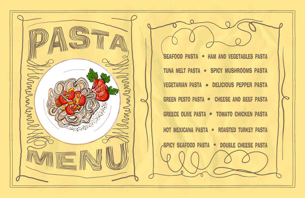 Pasta menu list design template - Vetor, Imagem