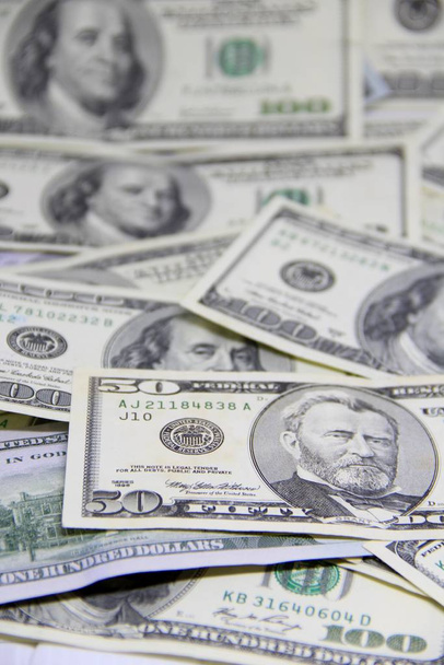 Billetes en dólares americanos vista de cerca
 - Foto, imagen