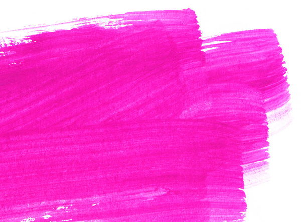 Pink hand drawn paint texture on white background - Photo, Image