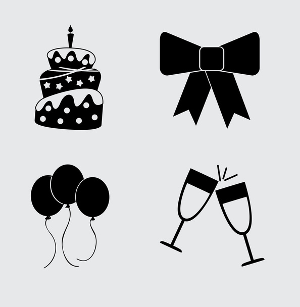 birthday icons - Вектор,изображение