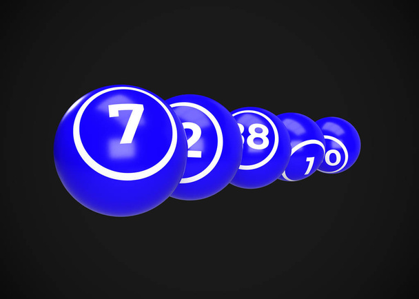 Shiny Bingo Balls 3D Render - Φωτογραφία, εικόνα