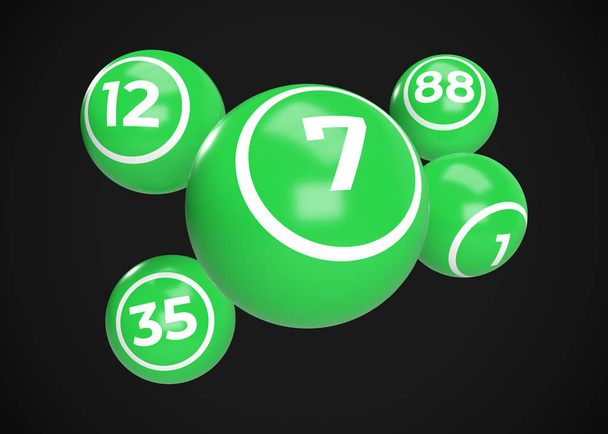 Shiny Bingo Balls 3D Render - Fotoğraf, Görsel