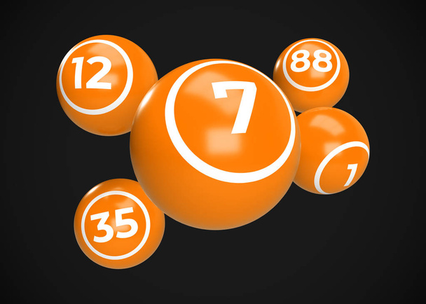 Shiny Bingo Balls 3D Render - Foto, imagen