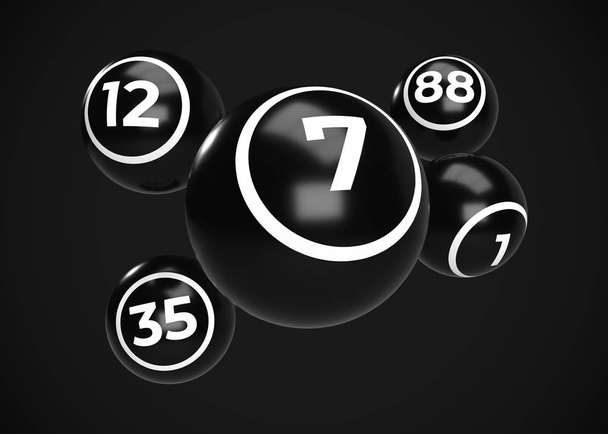 Shiny Bingo Balls 3D Render - Foto, Bild
