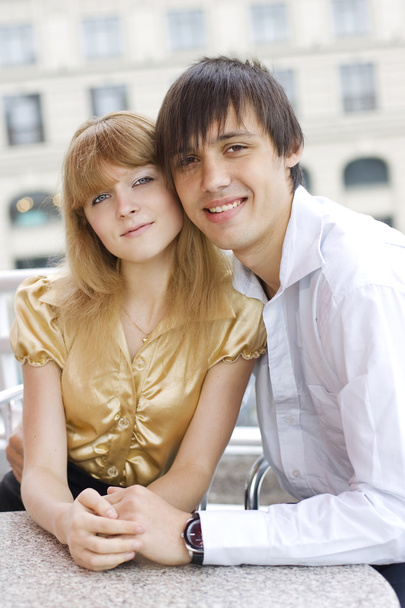 Lovely couple in cafe - Photo, Image