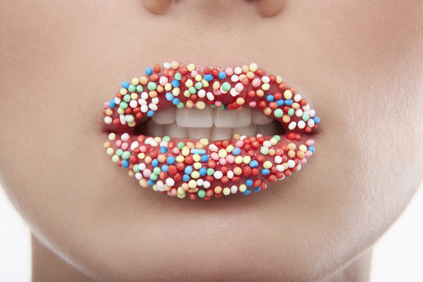 Lips Covered in Sprinkles - Фото, изображение
