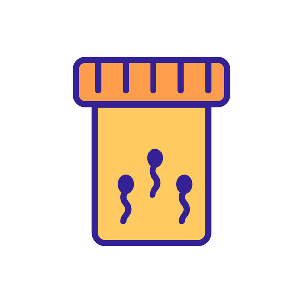 Esperma no vetor ícone do tubo de ensaio. Isolado contorno símbolo ilustração
 - Vetor, Imagem