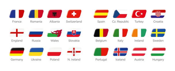 modern symbols rectangle of euro participants in france 2016 - Фото, зображення