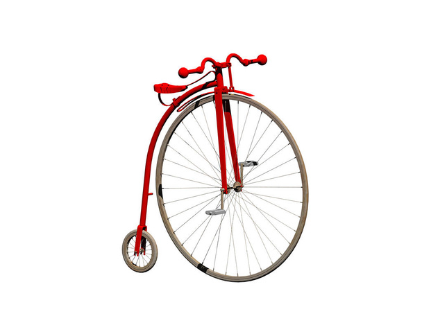 bicycle with a red bike isolated on white background - Foto, Imagem