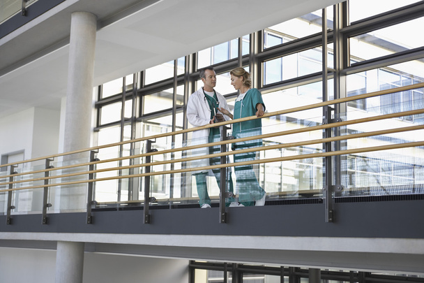 Physicians talking on Balcony - Fotoğraf, Görsel