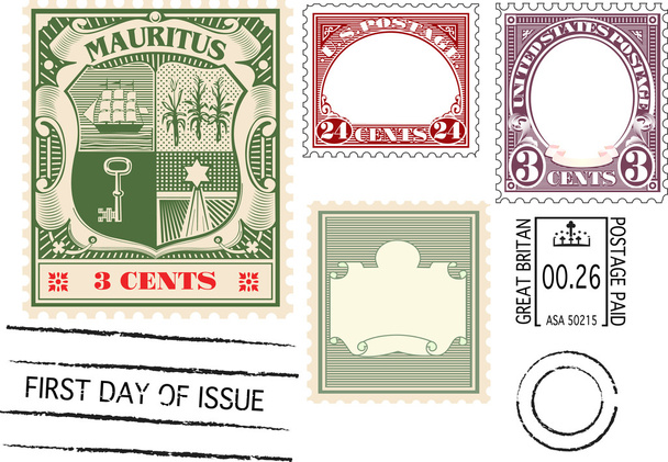 Antique Postage Stamp - Vector, Image