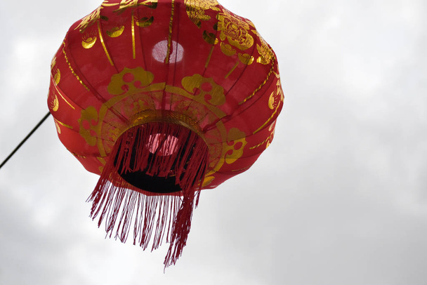 Lanternas de papel vermelho de Ano Novo Chinês
 - Foto, Imagem
