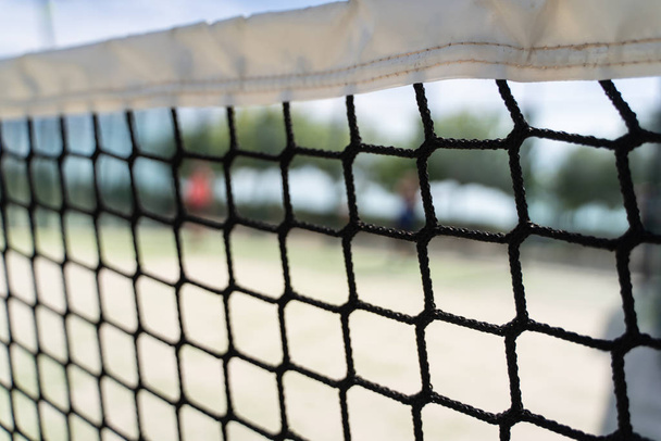 Detail of the net of a tennis court. Sport concept - Photo, Image